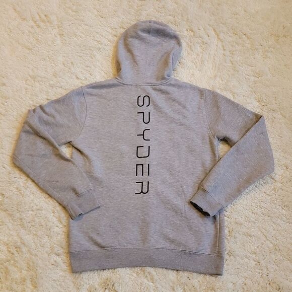 MEN'S SPYDER GRAY FULL ZIP LOGO HOODIE, SIZE MEDIUM - Picture 6 of 7